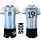 Strój piłkarski Argentyna Nicolas Otamendi #19 Koszulka Podstawowej dziecięce MŚ 2022 Krótki Rękaw (+ Krótkie spodenki)