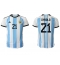 Strój piłkarski Argentyna Paulo Dybala #21 Koszulka Podstawowej MŚ 2022 Krótki Rękaw