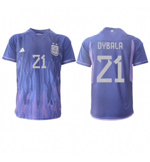 Strój piłkarski Argentyna Paulo Dybala #21 Koszulka Wyjazdowej MŚ 2022 Krótki Rękaw