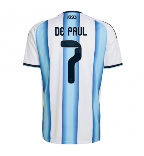 Strój piłkarski Argentyna Rodrigo De Paul #7 Koszulka Podstawowej MŚ 2026 Krótki Rękaw Strój piłkarski Argentyna Rodrigo De Paul #7 Koszulka Podstawowej MŚ 2026 Krótki Rękaw
