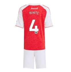Strój piłkarski Arsenal Ben White #4 Koszulka Podstawowej dziecięce 2025-26 Krótki Rękaw (+ Krótkie spodenki)