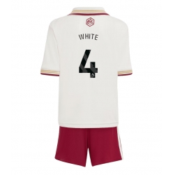 Strój piłkarski Arsenal Ben White #4 Koszulka Trzeciej dziecięce 2025-26 Krótki Rękaw (+ Krótkie spodenki)
