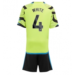 Strój piłkarski Arsenal Benjamin White #4 Koszulka Wyjazdowej dziecięce 2023-24 Krótki Rękaw (+ Krótkie spodenki)