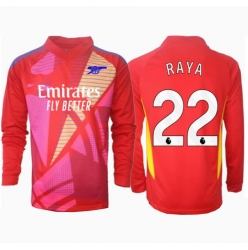 Strój piłkarski Arsenal David Raya #22 Bramkarskie Koszulka Wyjazdowej 2024-25 Długi Rękaw