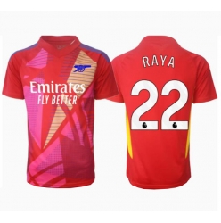 Strój piłkarski Arsenal David Raya #22 Bramkarskie Koszulka Wyjazdowej 2024-25 Krótki Rękaw