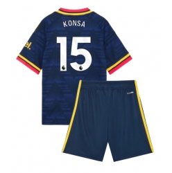 Strój piłkarski Arsenal Ezri Konsa #15 Koszulka Wyjazdowej dziecięce 2026-27 Krótki Rękaw (+ Krótkie spodenki)