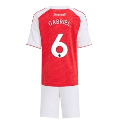 Strój piłkarski Arsenal Gabriel Magalhaes #6 Koszulka Podstawowej dziecięce 2025-26 Krótki Rękaw (+ Krótkie spodenki)