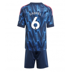 Strój piłkarski Arsenal Gabriel Magalhaes #6 Koszulka Wyjazdowej dziecięce 2025-26 Krótki Rękaw (+ Krótkie spodenki)