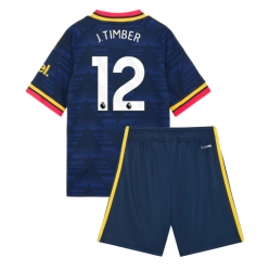 Strój piłkarski Arsenal Jurrien Timber #12 Koszulka Wyjazdowej dziecięce 2026-27 Krótki Rękaw (+ Krótkie spodenki)