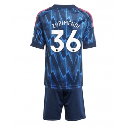 Strój piłkarski Arsenal Martin Zubimendi #36 Koszulka Wyjazdowej dziecięce 2025-26 Krótki Rękaw (+ Krótkie spodenki)