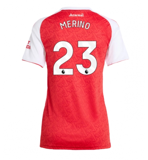 Strój piłkarski Arsenal Mikel Merino #23 Koszulka Podstawowej damskie 2025-26 Krótki Rękaw Strój piłkarski Arsenal Mikel Merino #23 Koszulka Podstawowej damskie 2025-26 Krótki Rękaw