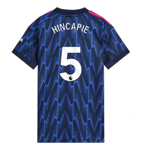 Strój piłkarski Arsenal Piero Hincapie #5 Koszulka Wyjazdowej damskie 2025-26 Krótki Rękaw Strój piłkarski Arsenal Piero Hincapie #5 Koszulka Wyjazdowej damskie 2025-26 Krótki Rękaw