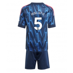 Strój piłkarski Arsenal Piero Hincapie #5 Koszulka Wyjazdowej dziecięce 2025-26 Krótki Rękaw (+ Krótkie spodenki)