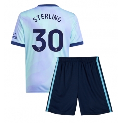 Strój piłkarski Arsenal Raheem Sterling #30 Koszulka Trzeciej dziecięce 2024-25 Krótki Rękaw (+ Krótkie spodenki)