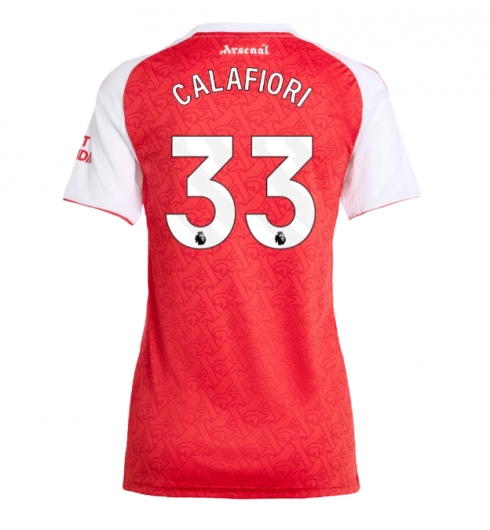 Strój piłkarski Arsenal Riccardo Calafiori #33 Koszulka Podstawowej damskie 2025-26 Krótki Rękaw Strój piłkarski Arsenal Riccardo Calafiori #33 Koszulka Podstawowej damskie 2025-26 Krótki Rękaw
