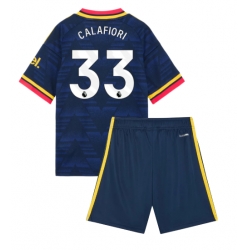 Strój piłkarski Arsenal Riccardo Calafiori #33 Koszulka Wyjazdowej dziecięce 2026-27 Krótki Rękaw (+ Krótkie spodenki)