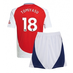 Strój piłkarski Arsenal Takehiro Tomiyasu #18 Koszulka Podstawowej dziecięce 2024-25 Krótki Rękaw (+ Krótkie spodenki)