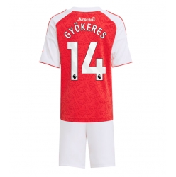 Strój piłkarski Arsenal Viktor Gyokeres #14 Koszulka Podstawowej dziecięce 2025-26 Krótki Rękaw (+ Krótkie spodenki)