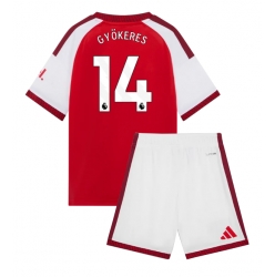 Strój piłkarski Arsenal Viktor Gyokeres #14 Koszulka Podstawowej dziecięce 2026-27 Krótki Rękaw (+ Krótkie spodenki)