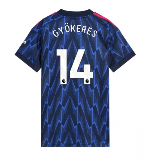 Strój piłkarski Arsenal Viktor Gyokeres #14 Koszulka Wyjazdowej damskie 2025-26 Krótki Rękaw Strój piłkarski Arsenal Viktor Gyokeres #14 Koszulka Wyjazdowej damskie 2025-26 Krótki Rękaw