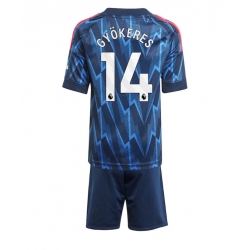 Strój piłkarski Arsenal Viktor Gyokeres #14 Koszulka Wyjazdowej dziecięce 2025-26 Krótki Rękaw (+ Krótkie spodenki)