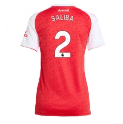 Strój piłkarski Arsenal William Saliba #2 Koszulka Podstawowej damskie 2025-26 Krótki Rękaw