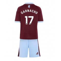 Strój piłkarski Aston Villa Alejandro Garnacho #17 Koszulka Podstawowej dziecięce 2026-27 Krótki Rękaw (+ Krótkie spodenki)