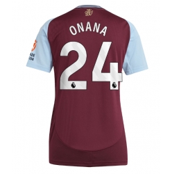 Strój piłkarski Aston Villa Amadou Onana #24 Koszulka Podstawowej damskie 2024-25 Krótki Rękaw