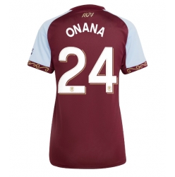 Strój piłkarski Aston Villa Amadou Onana #24 Koszulka Podstawowej damskie 2025-26 Krótki Rękaw