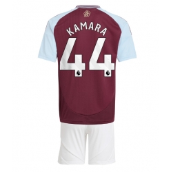 Strój piłkarski Aston Villa Boubacar Kamara #44 Koszulka Podstawowej dziecięce 2024-25 Krótki Rękaw (+ Krótkie spodenki)