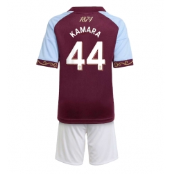 Strój piłkarski Aston Villa Boubacar Kamara #44 Koszulka Podstawowej dziecięce 2025-26 Krótki Rękaw (+ Krótkie spodenki)