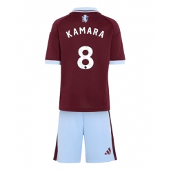 Strój piłkarski Aston Villa Boubacar Kamara #8 Koszulka Podstawowej dziecięce 2026-27 Krótki Rękaw (+ Krótkie spodenki)