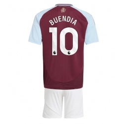Strój piłkarski Aston Villa Emiliano Buendia #10 Koszulka Podstawowej dziecięce 2024-25 Krótki Rękaw (+ Krótkie spodenki)