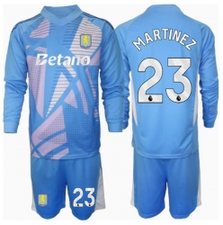 Strój piłkarski Aston Villa Emiliano Martinez #23 Bramkarskie Koszulka Trzeciej dziecięce 2024-25 Długi Rękaw (+ Krótkie spodenki)