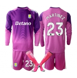 Strój piłkarski Aston Villa Emiliano Martinez #23 Bramkarskie Koszulka Trzeciej dziecięce 2025-26 Długi Rękaw (+ Krótkie spodenki)
