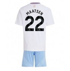 Strój piłkarski Aston Villa Ian Maatsen #22 Koszulka Wyjazdowej dziecięce 2024-25 Krótki Rękaw (+ Krótkie spodenki)