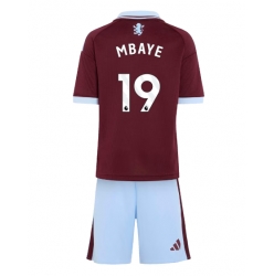 Strój piłkarski Aston Villa Ibrahim Mbaye #19 Koszulka Podstawowej dziecięce 2026-27 Krótki Rękaw (+ Krótkie spodenki)