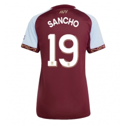 Strój piłkarski Aston Villa Jadon Sancho #19 Koszulka Podstawowej damskie 2025-26 Krótki Rękaw