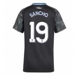 Strój piłkarski Aston Villa Jadon Sancho #19 Koszulka Wyjazdowej damskie 2025-26 Krótki Rękaw