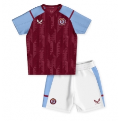 Strój piłkarski Aston Villa Koszulka Podstawowej dziecięce 2023-24 Krótki Rękaw (+ Krótkie spodenki)