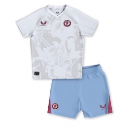 Strój piłkarski Aston Villa Koszulka Wyjazdowej dziecięce 2023-24 Krótki Rękaw (+ Krótkie spodenki)