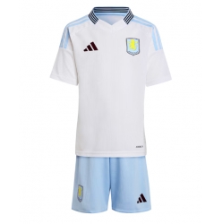 Strój piłkarski Aston Villa Koszulka Wyjazdowej dziecięce 2024-25 Krótki Rękaw (+ Krótkie spodenki)