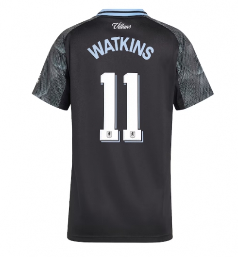 Strój piłkarski Aston Villa Ollie Watkins #11 Koszulka Wyjazdowej damskie 2025-26 Krótki Rękaw Strój piłkarski Aston Villa Ollie Watkins #11 Koszulka Wyjazdowej damskie 2025-26 Krótki Rękaw