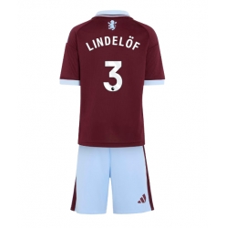 Strój piłkarski Aston Villa Victor Lindelof #3 Koszulka Podstawowej dziecięce 2026-27 Krótki Rękaw (+ Krótkie spodenki)