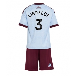 Strój piłkarski Aston Villa Victor Lindelof #3 Koszulka Trzeciej dziecięce 2026-27 Krótki Rękaw (+ Krótkie spodenki)