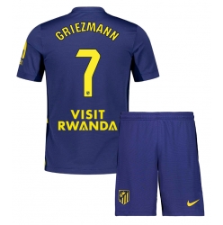 Strój piłkarski Atletico Madrid Antoine Griezmann #7 Koszulka Wyjazdowej dziecięce 2025-26 Krótki Rękaw (+ Krótkie spodenki)