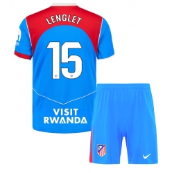 Strój piłkarski Atletico Madrid Clement Lenglet #15 Koszulka Trzeciej dziecięce 2025-26 Krótki Rękaw (+ Krótkie spodenki)