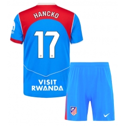 Strój piłkarski Atletico Madrid David Hancko #17 Koszulka Trzeciej dziecięce 2025-26 Krótki Rękaw (+ Krótkie spodenki)