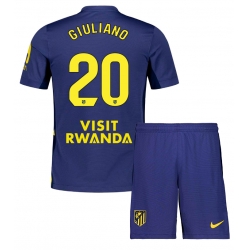 Strój piłkarski Atletico Madrid Giuliano Simeone #20 Koszulka Wyjazdowej dziecięce 2025-26 Krótki Rękaw (+ Krótkie spodenki)