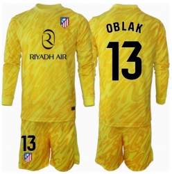 Strój piłkarski Atletico Madrid Jan Oblak #13 Bramkarskie Koszulka Trzeciej dziecięce 2024-25 Długi Rękaw (+ Krótkie spodenki)